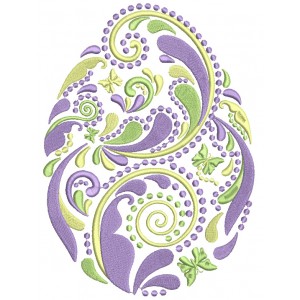 Fancy Ornate Egg Filled Machine Embroidery Design Digitized Pattern